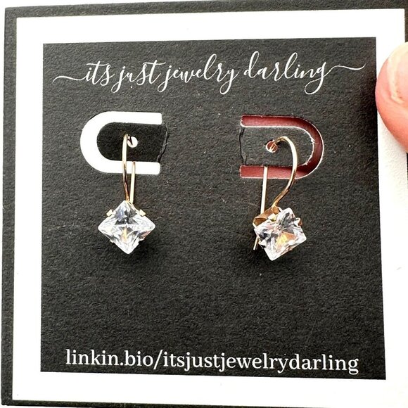 10K Yellow Gold Womens Earrings Cubic Zirconia Chandelier Pierced Gift Idea for - Picture 4 of 5